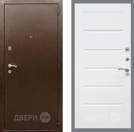 Входная металлическая Дверь Рекс (REX) 1А Медный Антик Сити Белый ясень в Луховицах