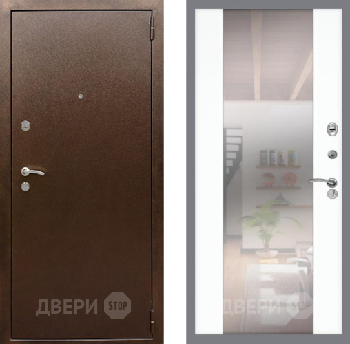 Дверь Рекс (REX) 1А Медный Антик СБ-16 Зеркало Силк Сноу в Луховицах