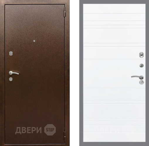 Дверь Рекс (REX) 1А Медный Антик Line Силк Сноу в Луховицах