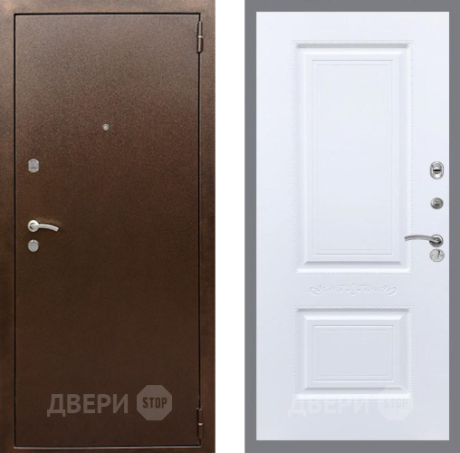 Входная металлическая Дверь Рекс (REX) 1А Медный Антик Смальта Силк Сноу в Луховицах