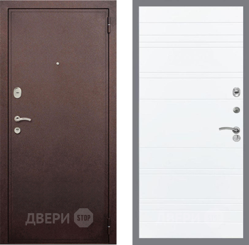 Дверь Рекс (REX) 2 Медный Антик Line Силк Сноу в Луховицах