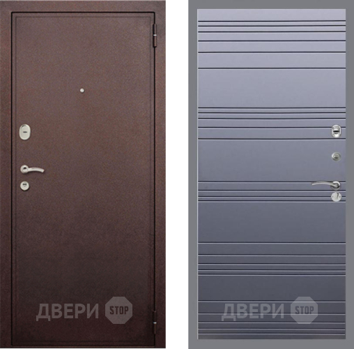 Дверь Рекс (REX) 2 Медный Антик Line Силк титан в Луховицах