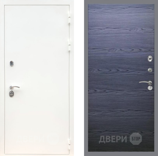 Входная металлическая Дверь Рекс (REX) 5 Белая Шагрень GL Дуб тангенальный черный в Луховицах
