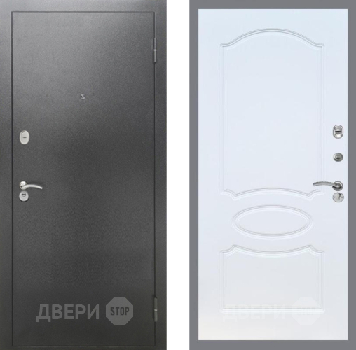 Дверь Рекс (REX) 2А Серебро Антик FL-128 Белый ясень в Луховицах