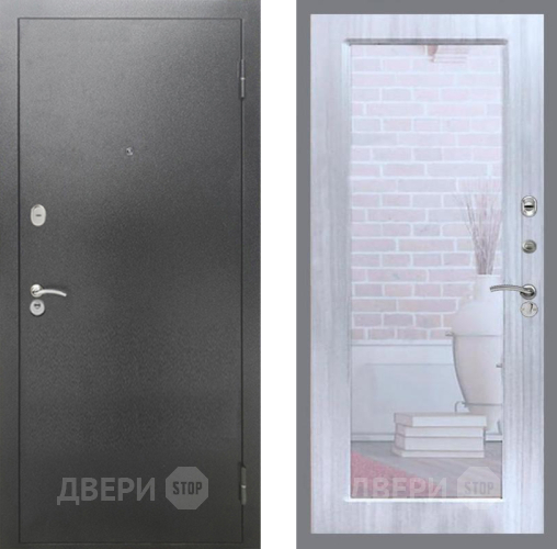 Входная металлическая Дверь Рекс (REX) 2А Серебро Антик Зеркало Пастораль Сандал белый в Луховицах