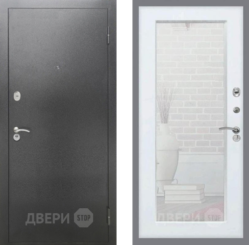 Входная металлическая Дверь Рекс (REX) 2А Серебро Антик Зеркало Пастораль Силк Сноу в Луховицах
