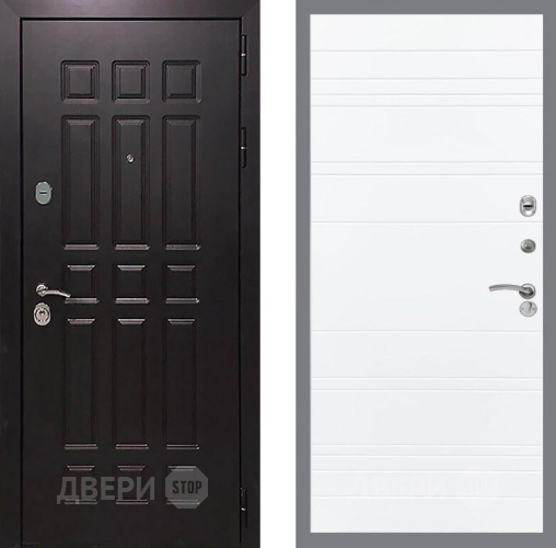 Входная металлическая Дверь Рекс (REX) 8 Line Силк Сноу в Луховицах