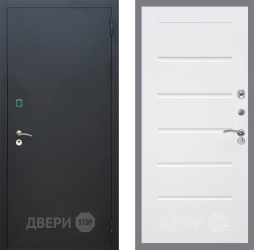 Входная металлическая Дверь Рекс (REX) 1A Черный Муар Сити Белый ясень в Луховицах