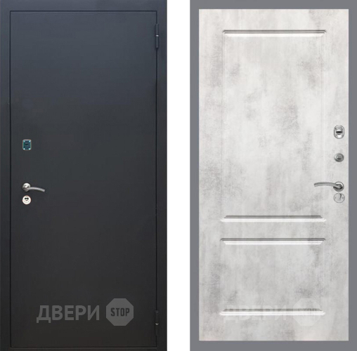 Дверь Рекс (REX) 1A Черный Муар FL-117 Бетон светлый в Луховицах