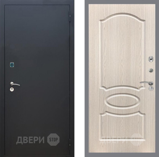 Дверь Рекс (REX) 1A Черный Муар FL-128 Беленый дуб в Луховицах