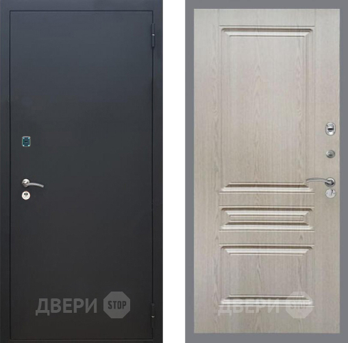 Дверь Рекс (REX) 1A Черный Муар FL-243 Беленый дуб в Луховицах