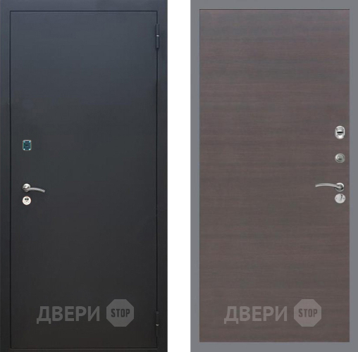 Входная металлическая Дверь Рекс (REX) 1A Черный Муар GL венге поперечный в Луховицах