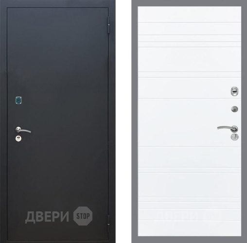 Дверь Рекс (REX) 1A Черный Муар Line Силк Сноу в Луховицах