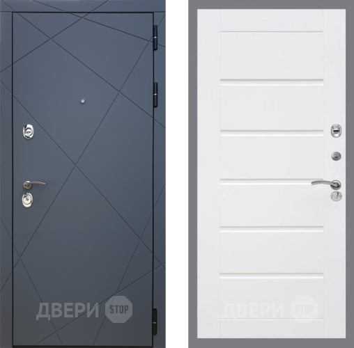 Входная металлическая Дверь Рекс (REX) 13 Силк Титан Сити Белый ясень в Луховицах