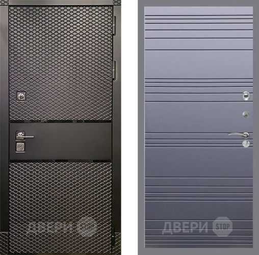 Входная металлическая Дверь Рекс (REX) 15 Черный Кварц Line Силк титан в Луховицах