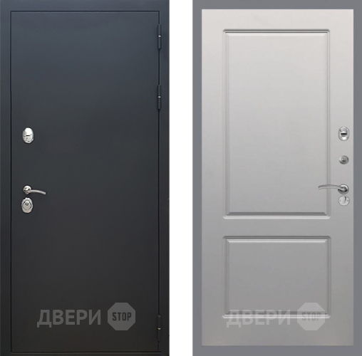 Входная металлическая Дверь Рекс (REX) 5 Черный Муар FL-117 Грей софт в Луховицах
