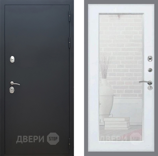 Входная металлическая Дверь Рекс (REX) 5 Черный Муар Зеркало Пастораль Силк Сноу в Луховицах