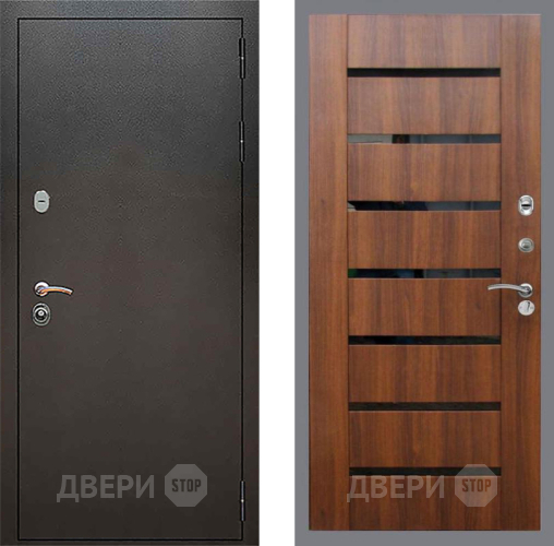 Дверь Рекс (REX) 5 Серебро Антик СБ-14 стекло черное Орех бренди в Луховицах