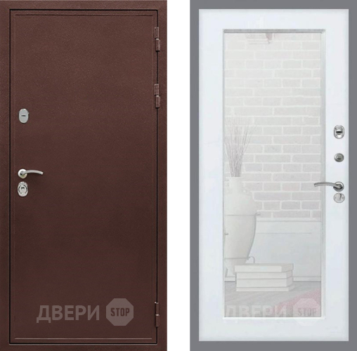 Дверь Рекс (REX) 5А Зеркало Пастораль Белый ясень в Луховицах