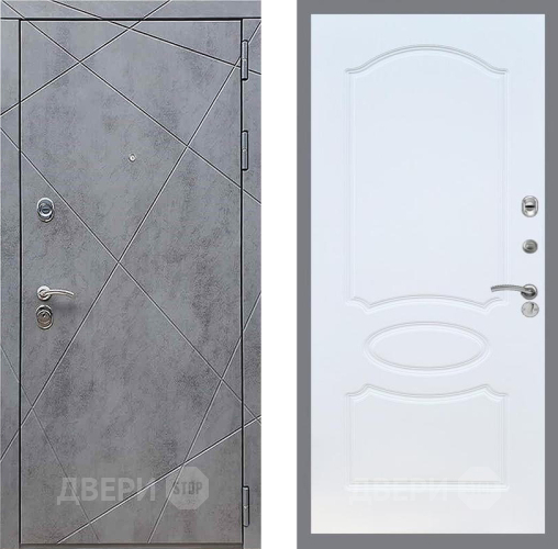 Дверь Рекс (REX) 13 Бетон Темный FL-128 Белый ясень в Луховицах