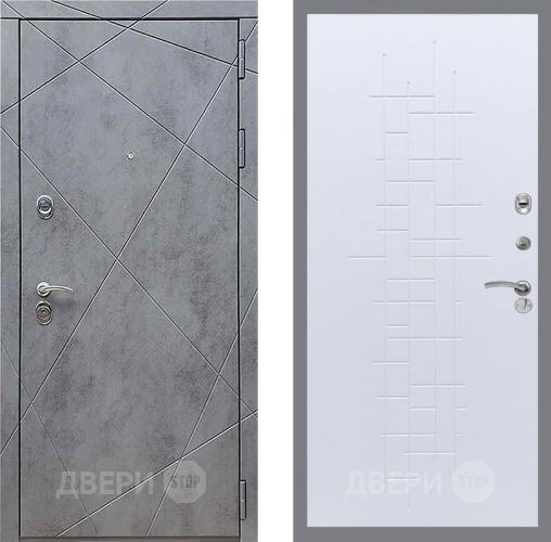 Дверь Рекс (REX) 13 Бетон Темный FL-289 Белый ясень в Луховицах