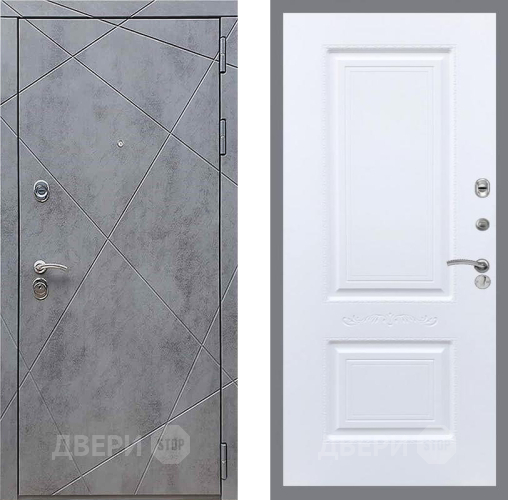 Дверь Рекс (REX) 13 Бетон Темный Смальта Силк Сноу в Луховицах