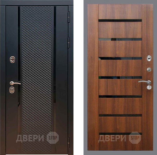 Дверь Рекс (REX) 25 СБ-14 стекло черное Орех бренди в Луховицах