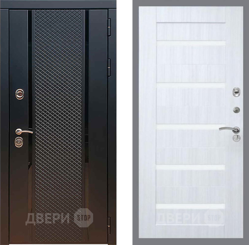 Входная металлическая Дверь Рекс (REX) 25 СБ-14 стекло белое Сандал белый в Луховицах