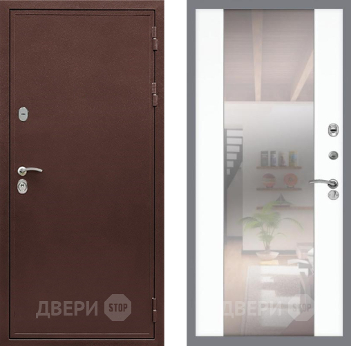 Дверь Рекс (REX) 5 металл 3 мм СБ-16 Зеркало Силк Сноу в Луховицах