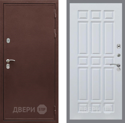 Входная металлическая Дверь Рекс (REX) 5 металл 3 мм FL-33 Белый ясень в Луховицах