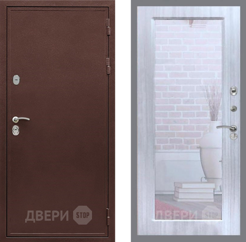 Дверь Рекс (REX) 5 металл 3 мм Зеркало Пастораль Сандал белый в Луховицах